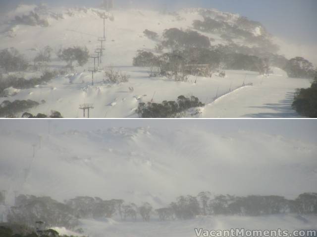 Crackenback and Central Spur yesterday morning before lifts