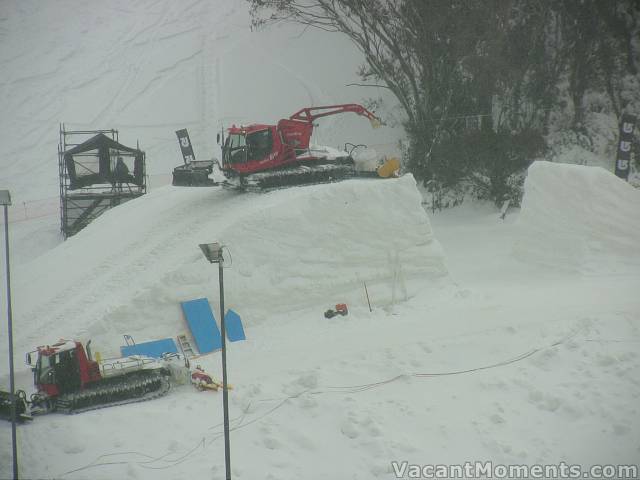 Snowcat takes a practice jump for MTV ;-)