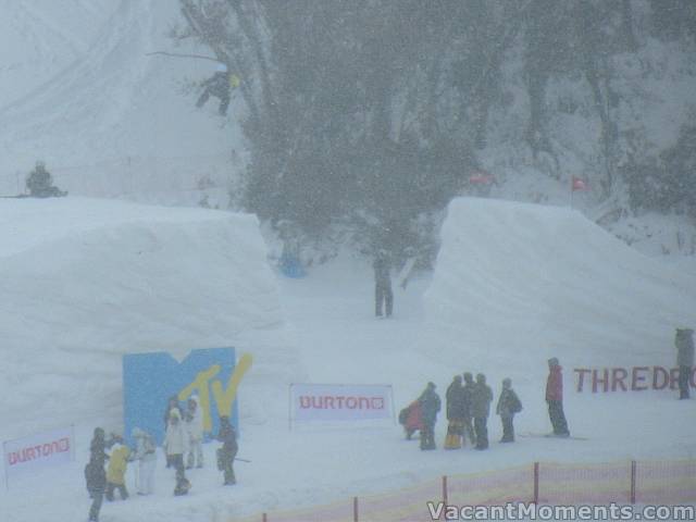 MTV Snow Jam - big air in heavy snow on Thursday