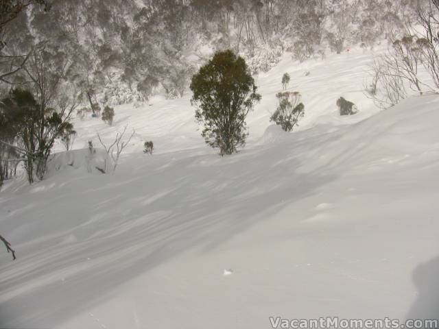 Looking down Plan A - second run of the morning still untracked