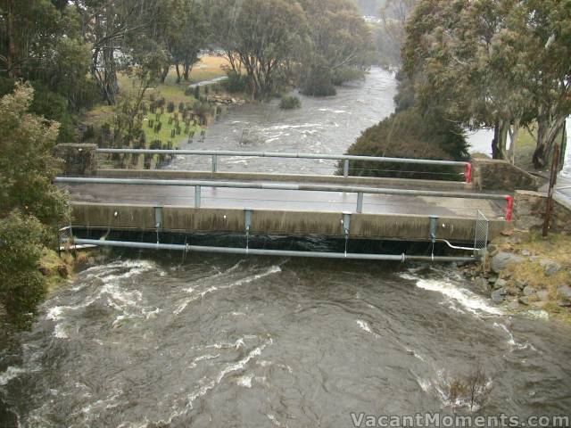 Looking downstream yesterday from the walking bridge in Thredbo