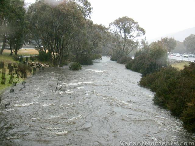 Looking downstream from the vehicular bridge