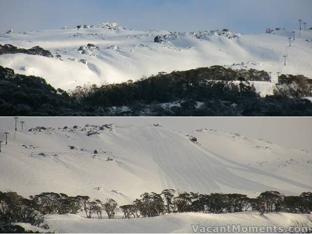 Left and right of Sponars T-bar early this morning