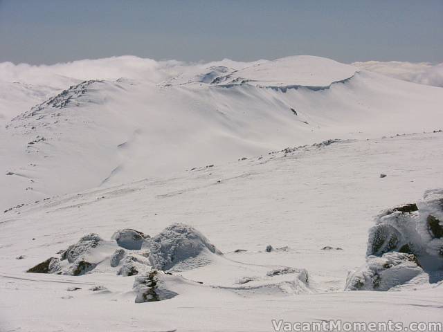 Mt Kosciuszko, the cornice, south ridge and Mt Townsend in the background