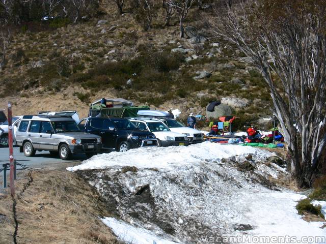 DHG lower car park looking like a refugee camp