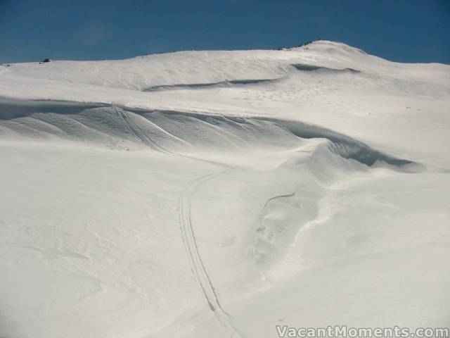 Below the Sth Ridge and Marion's chosen descent