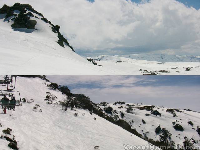 Main range from the top of Signature Hill<BR>Powder Bowl and Stanleys