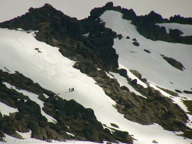 Boarders building a kicker on North Face after we left