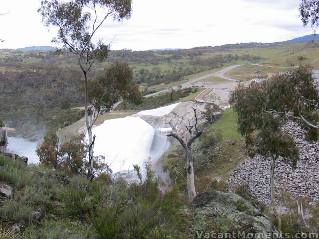 Looking below the Jindabyne dam wall