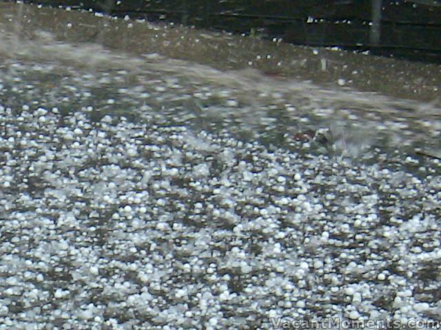 Hail storm during the week that left cars damaged