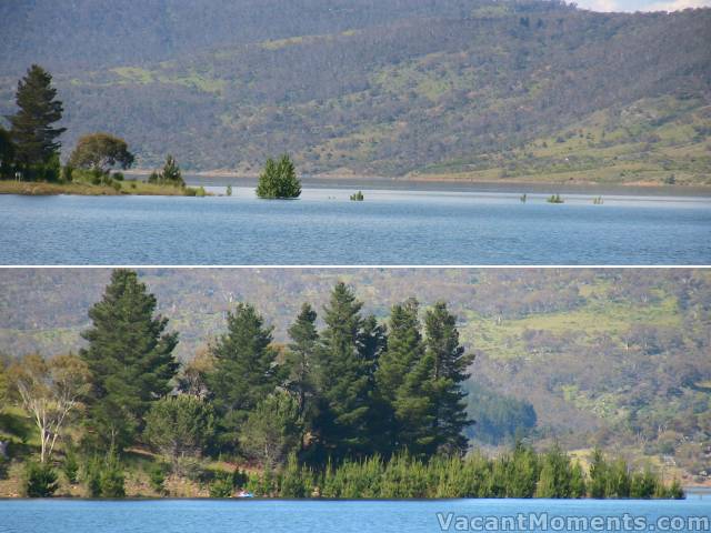 Tree tops sticking out of the water<BR>Another water-skiing hazard