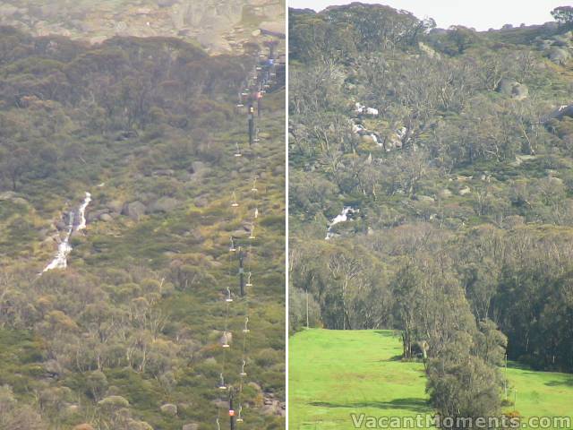 Assorted waterfalls in the Thredbo Alpine Resort