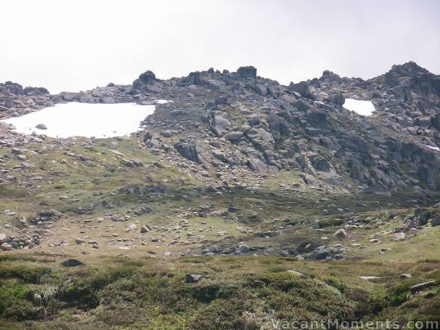 Last two drifts of snow on Signature Hill