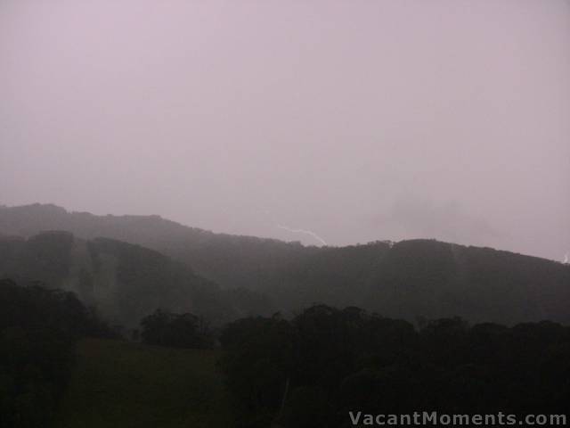 But first, a snap from the lightning storm over Thredbo last week<BR>looking above High Noon around midnight 