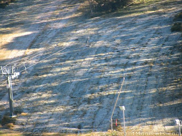 Close up of frost under Merritts chair