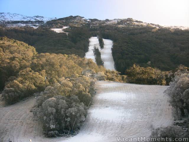 Sunday morning snow making on High Noon