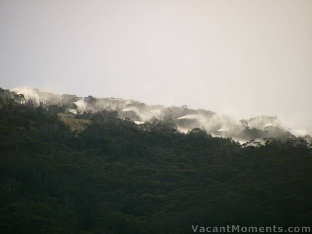 Sunday morning snow making on Merritts