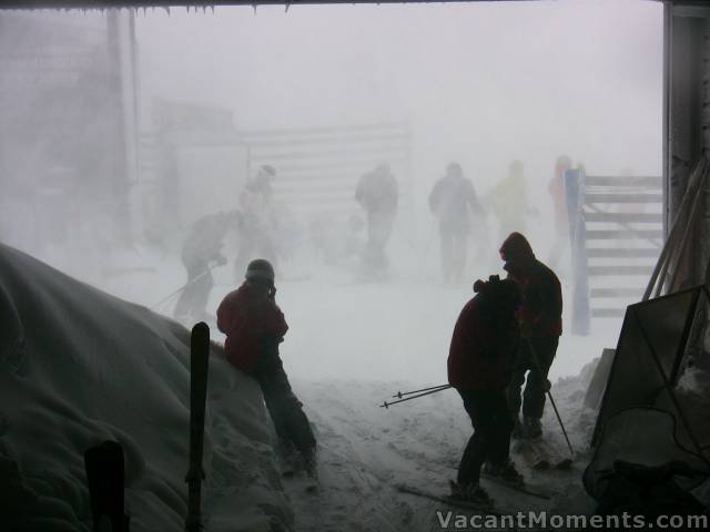 Eagles Nest - top of Kosi chair and the blizzard outside