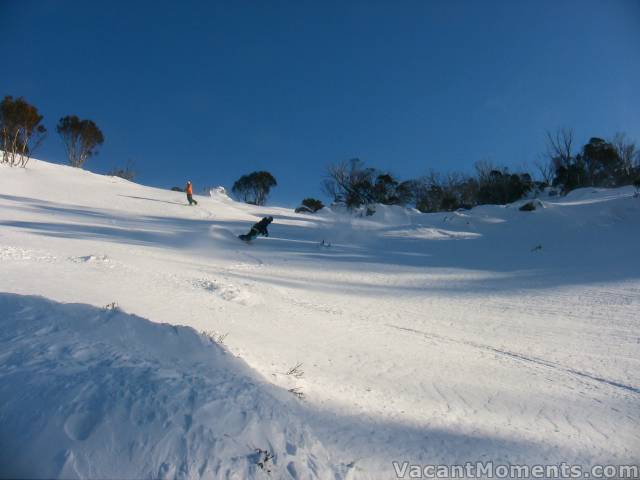 First tracks on Plan C before the boarders got in