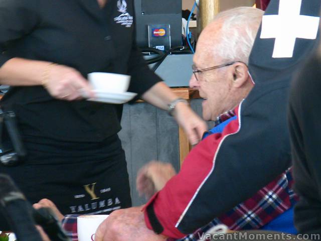 Tommy's 85th birthday coffee stop