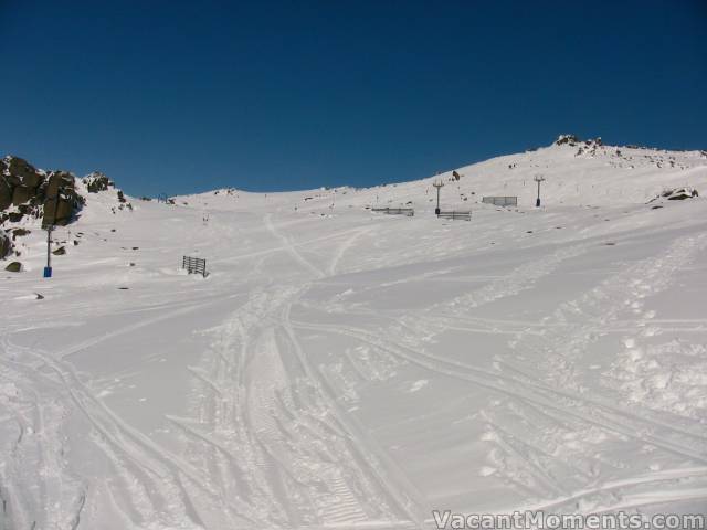 Looking up Karels from top of Basin<BR>yes, Karels was closed too