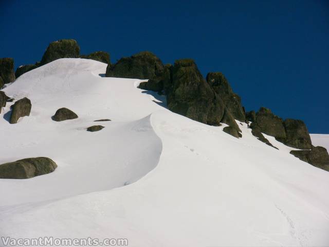 The descent was a mix of fast on firm and slow on soft