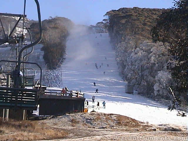 July 3rd 2001 and only Rossi Racecourse was open on man-made snow<BR>Bunnywalk station to Lovers Leap station