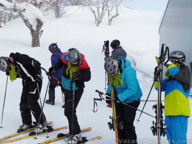 Meanwhile back in Hirafu - a strange site<BR><i>They walk/ski amongst us</i>