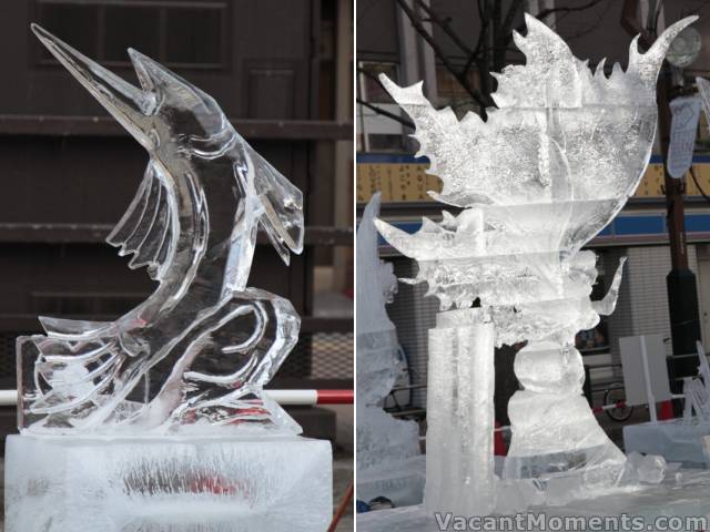 The ice sculptures are exquisite