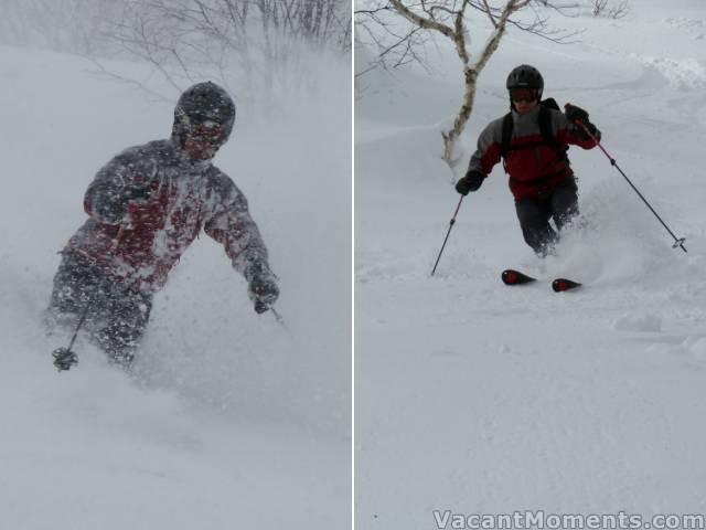 Strong winds hindered visibility and then packed the snow to cream cheese consistency