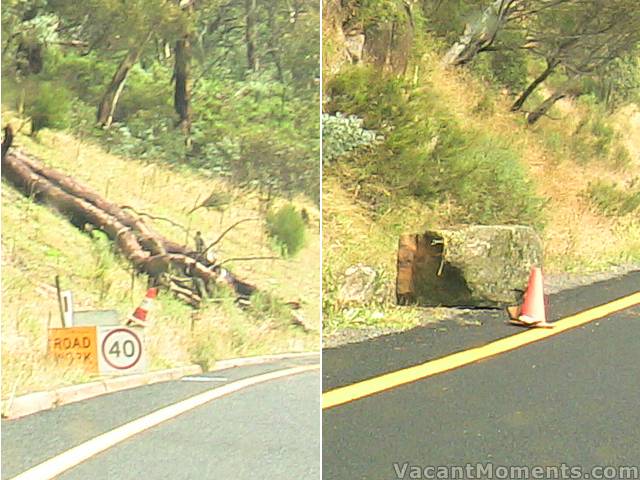 Workers were quickly on the job on Penderlea Hill removing road hazards