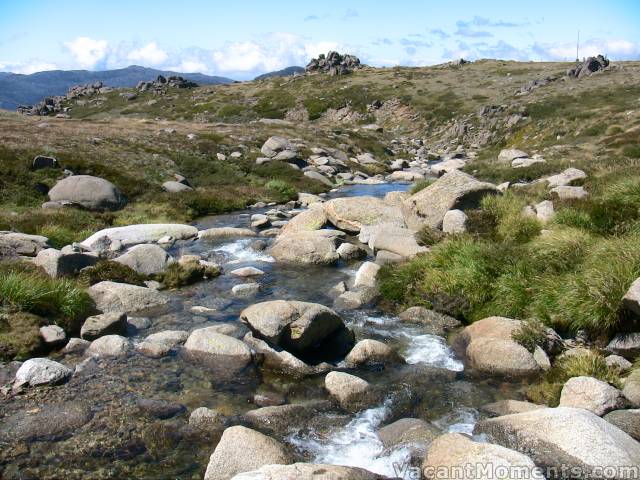 Looking downstream from the bridge towards Eagles Nest