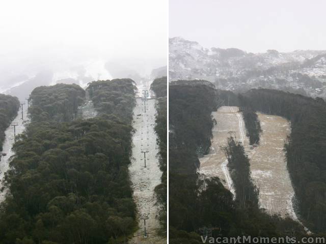 Fresh snow on Crackenback and High Noon this morning - Sunday