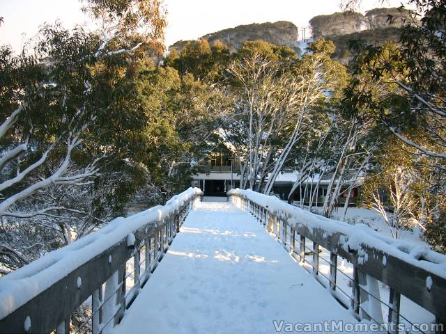 The foot bridge - looking towards VT