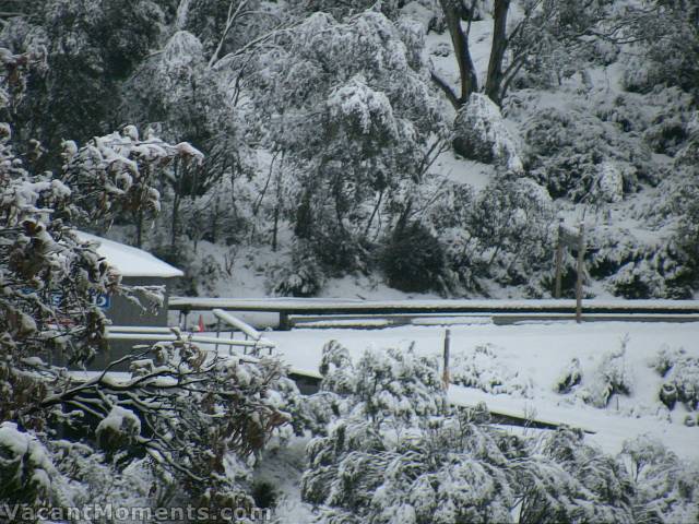 The bobsled track full of snow