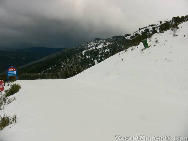 Dark clouds rolling in yesterday - looking south from top of High Noon