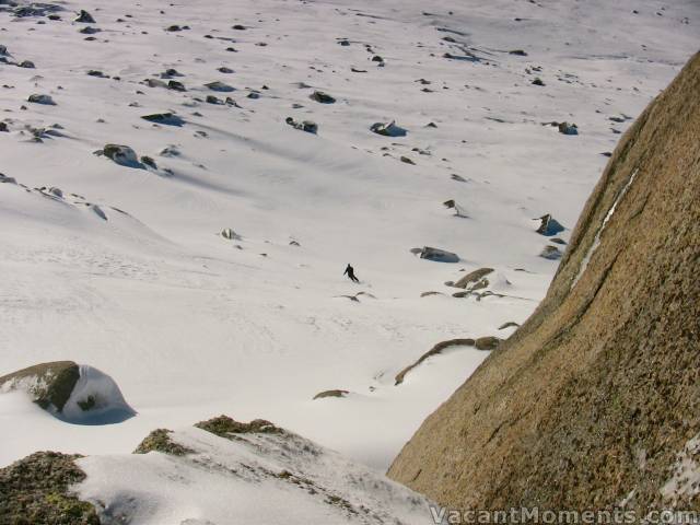 Moi at bottom of North Face (photo by Marion)