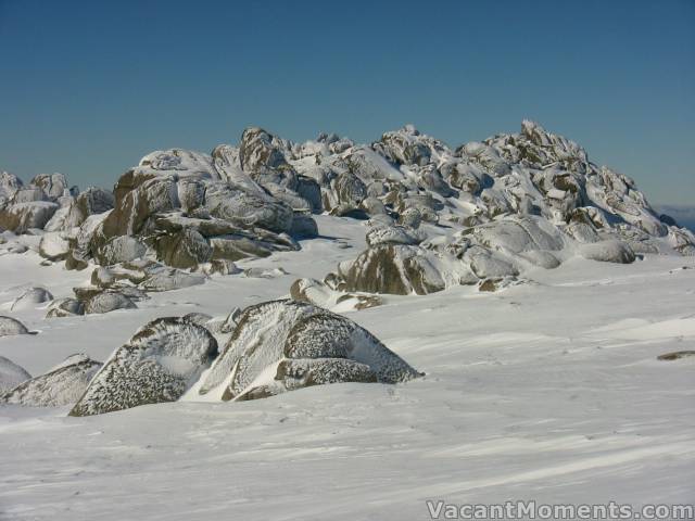 Ice blasted rock formations