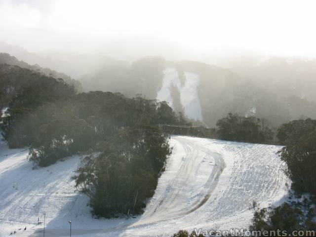 The lower slopes have some natural snow cover