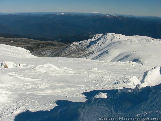 Looking towards Leather Barrel Gorge<br>Mt Feathertop (Vic) in the distant background