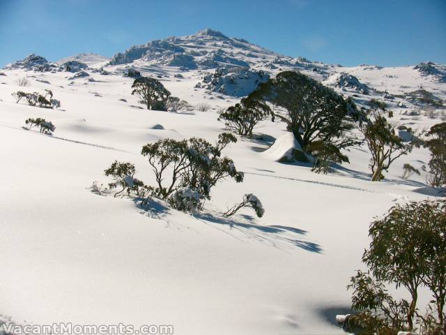 The snow below South Ramshead was delicious<BR>The main (Middle) Ramshead is in the far, far background