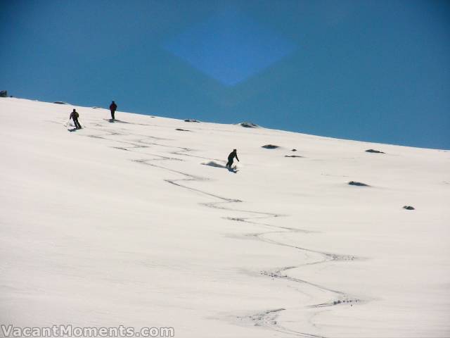 Richard & Sally descending into Bogong