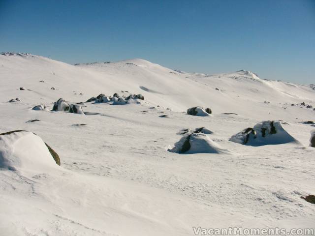 Looking towards our destination from beyond Nth Ramshead<BR>Kosi in the middle, Etheridge on the right