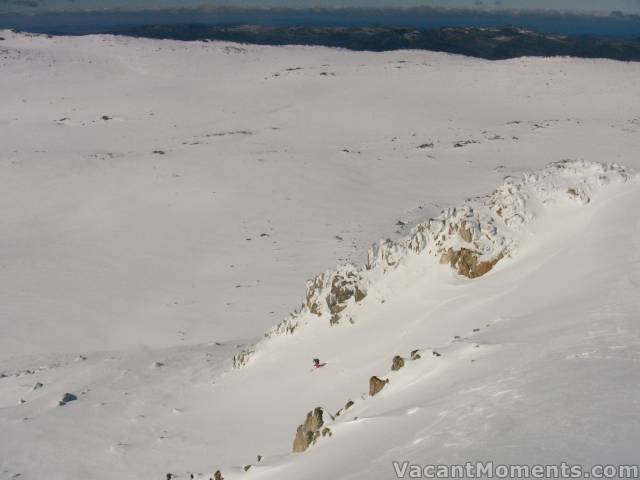 Marion's line turned out much better snow than mine