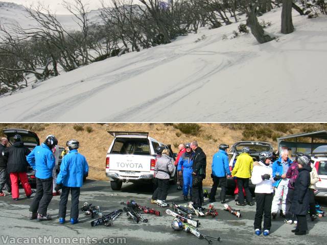 Fresh dust on the final descent followed by a tipple in the car park