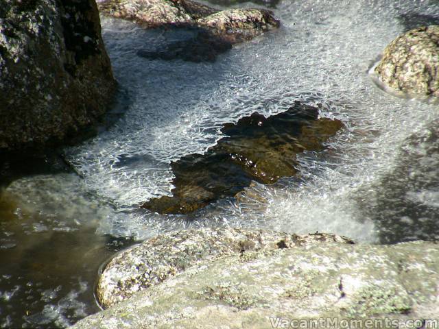 Bogong Creek beginning to show the effects of the -7C nights