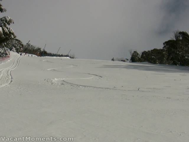 First tracks on freshies on Supertrail this morning