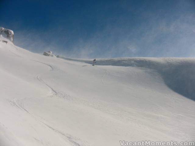 Charlie on his way to the biggest wind drift