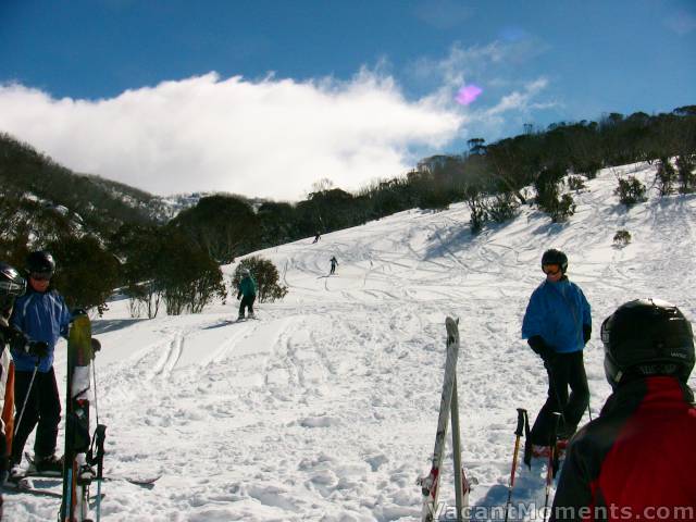 At the bottom of DHG, having survived the frozen ruts and deep, heavy untracked