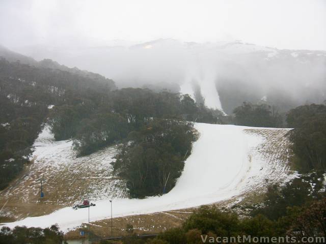 Rain washed Lower Sundance yesterday before the overnight snow